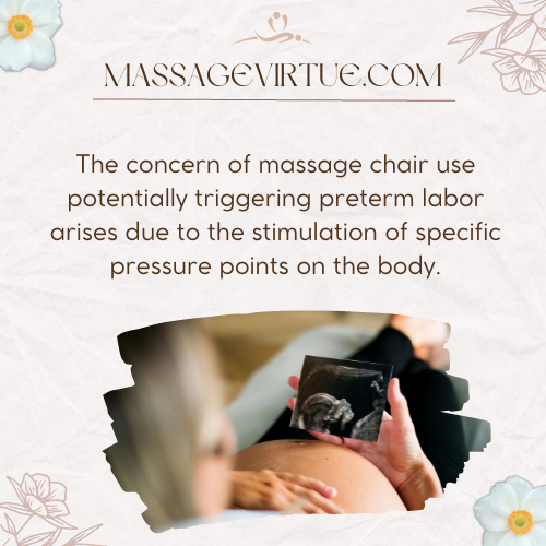 The concern of massage chair use potentially triggering preterm labor arises due to the stimulation of specific pressure points on the body.