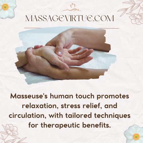 Image highlighting the therapeutic masseuse's human touch in the context of massage chairs vs masseuse.