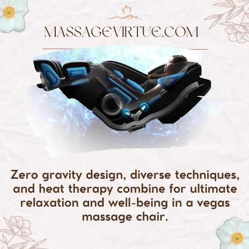 Image showcasing a Vegas massage chairs in zero gravity position, offering optimal relaxation and comfort.