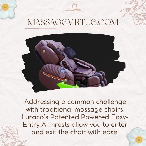 Powered Easy Entry Armrests in luraco massage chair