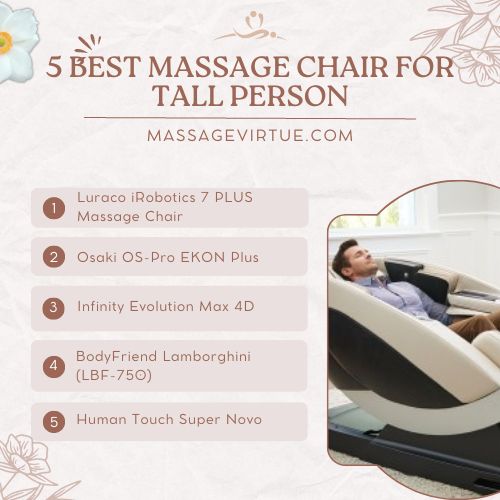 These are some options for best message chair for tall person