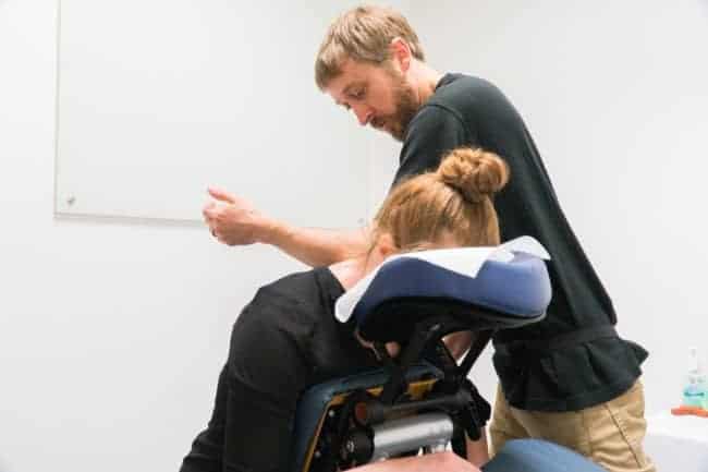 Chair massage techniques relax and relieve tension using special massage chairs.