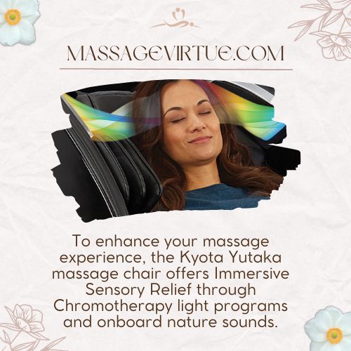 Immersive Sensory Relief through Chromotherapy light programs in kyota yutaka massage chair