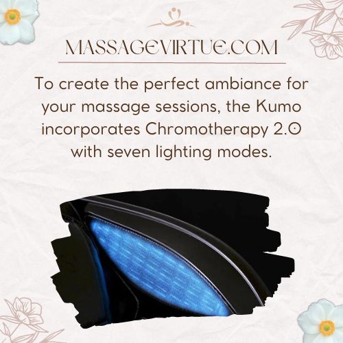 kumo massage chair features chromotherapy with 7 lighting modes