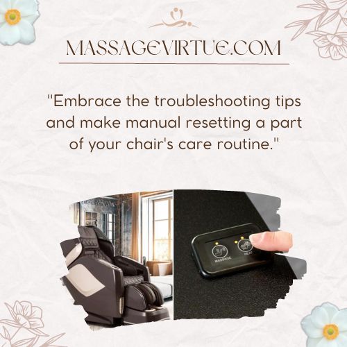 Person performing a massage chair manual reset