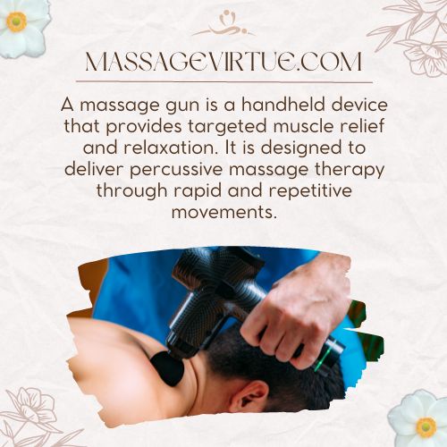 a person applying massage gun on body