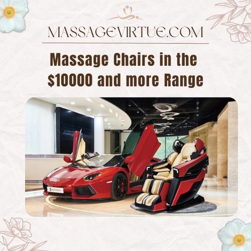 A high-end massage chair in the $10,000+ range, showcasing exquisite craftsmanship, advanced massage technologies, personalized customization options, and luxurious materials.