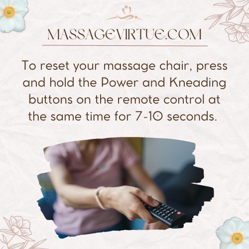 a man resetting his massage chair won't turn on with remote control