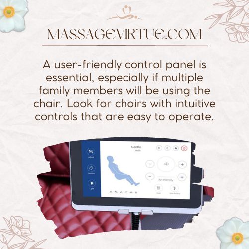 user friendly control panel should be available in a massage recliner chair