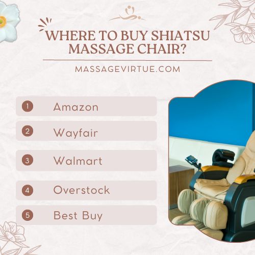 shiatsu massage chair is available on amazon, walmart, wayfair, overstock and best buy