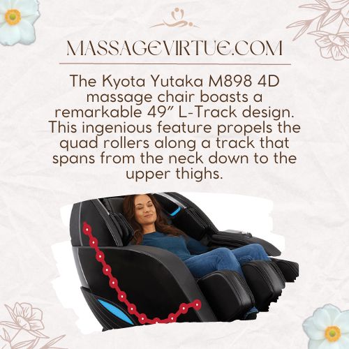 Kyota Yutaka M898 4D massage chair boasts a 49″ L-Track design