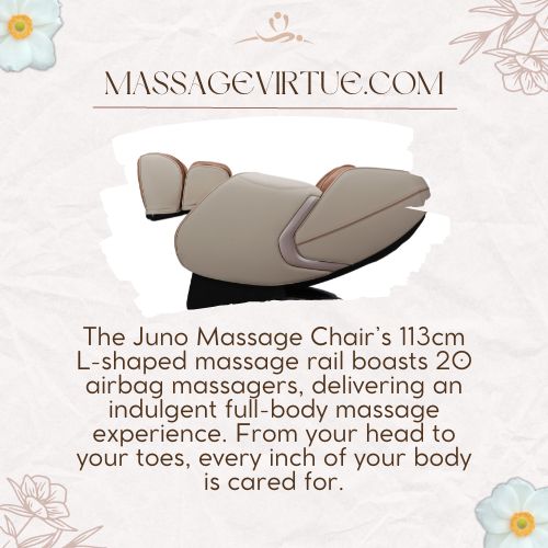 Juno massage chair featured L-shaped rail for full body massage