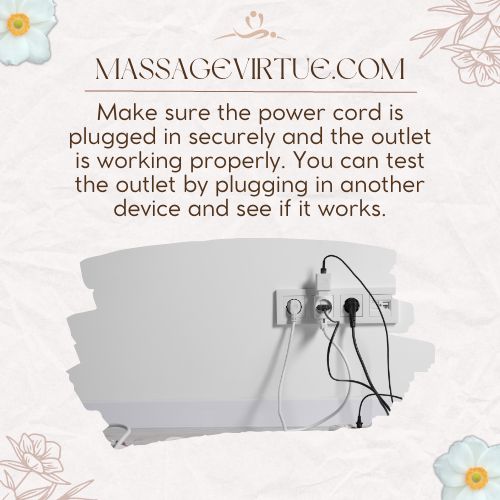 Check power cord and outlet for Lazy Boy massage recliner