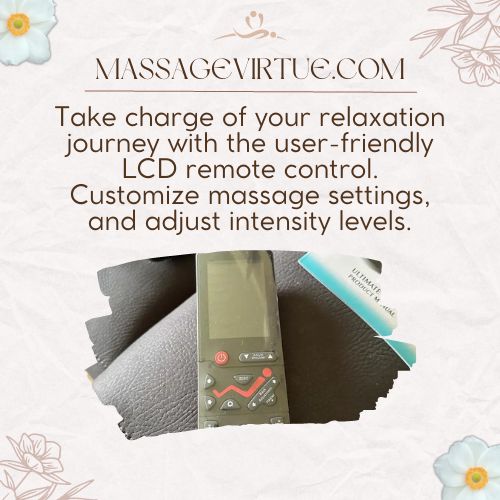 The chiro massage chair features a user-friendly LCD remote control.