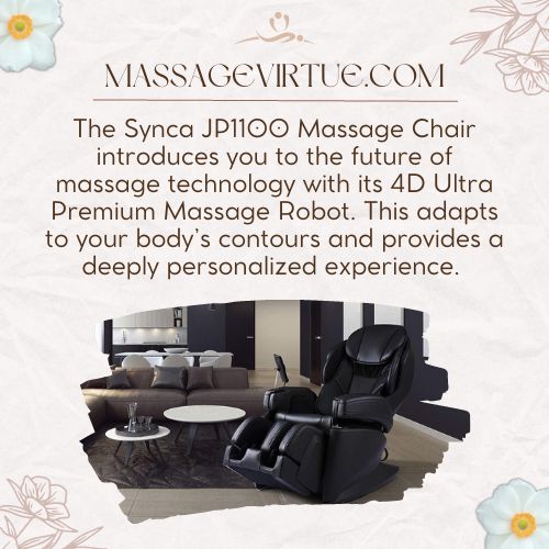 Synca JP1100 massage chair features a 4D premium massage robot