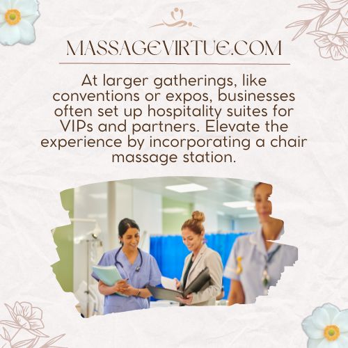 arrange chair massage event at hospitality suites