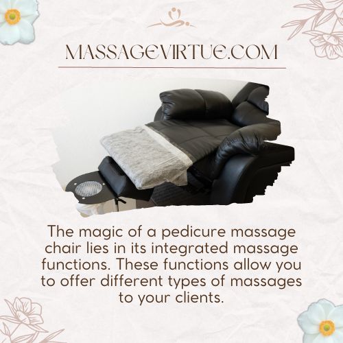 A pedicure massage chair is integrated with built-in massage functions.