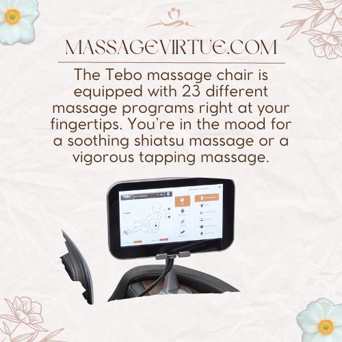 The Tebo massage chair is equipped with 23 different massage programs