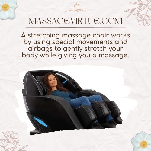 A stretching massage chair works by using special movements and airbags to gently stretch your body while giving you a massage.