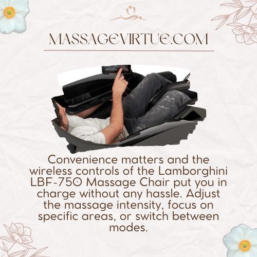 Convenience matters and the wireless controls of the Lamborghini LBF-750 Massage Chair put you in charge without any hassle.