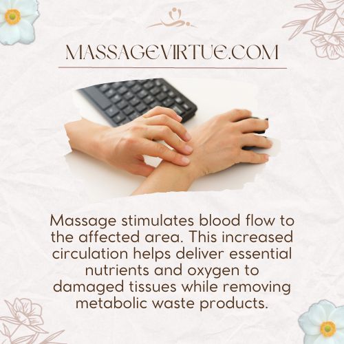 Massage stimulates blood flow to the affected area.
