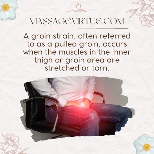 A groin strain occurs when the muscles in the inner thigh or groin area are stretched or torn.