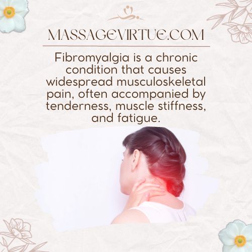 Fibromyalgia is a chronic condition that causes widespread musculoskeletal pain, often accompanied by tenderness, muscle stiffness, and fatigue.