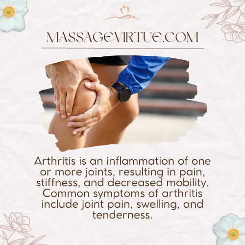 Arthritis is an inflammation of one or more joints, resulting in pain, stiffness, and decreased mobility.